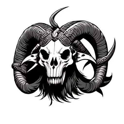 Samurai Ram Skull