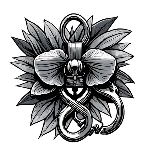 Orchid Infinity Sign Handcuffs Lock Love Key Chain