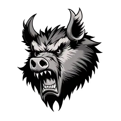 Angry Boar Head