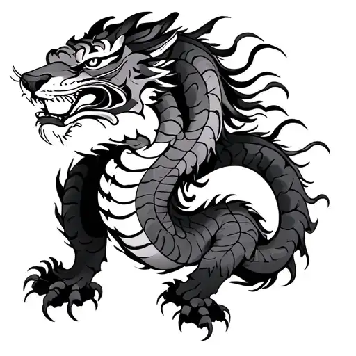 Traditional Japanese Dragon Tiger