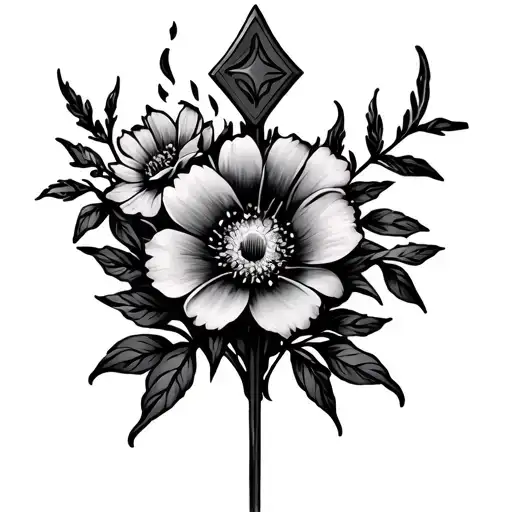 Cross With Birth Flowers