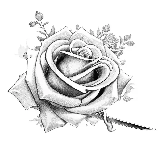 Sword Surrounded By Roses