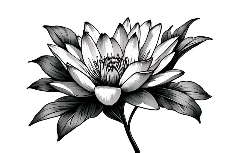 Water Lily And Cosmos Flower