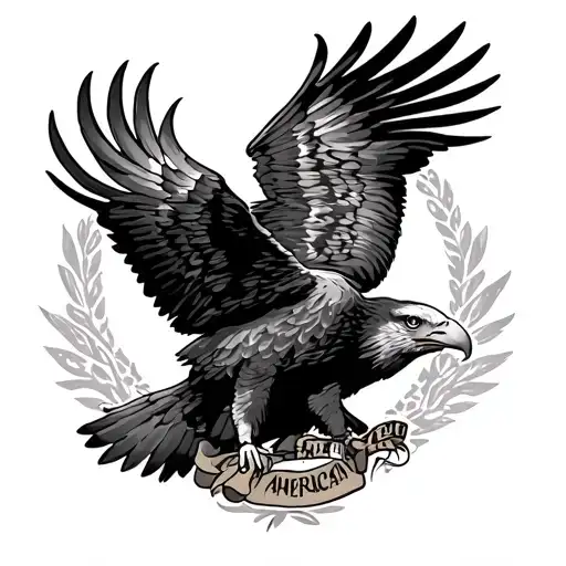 Back Tattoo Americana Eagle