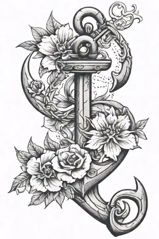 Anchor Compass Flower Blooming