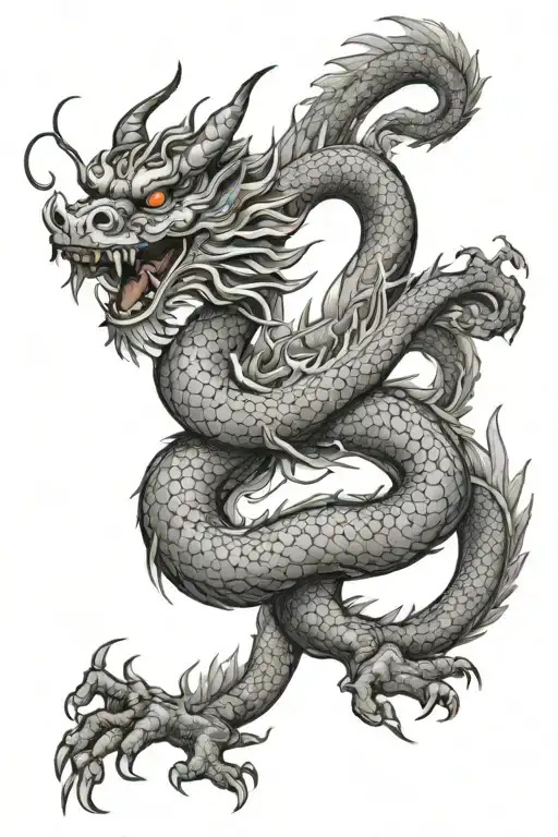 Chinese Dragon Full Body Shaped Like