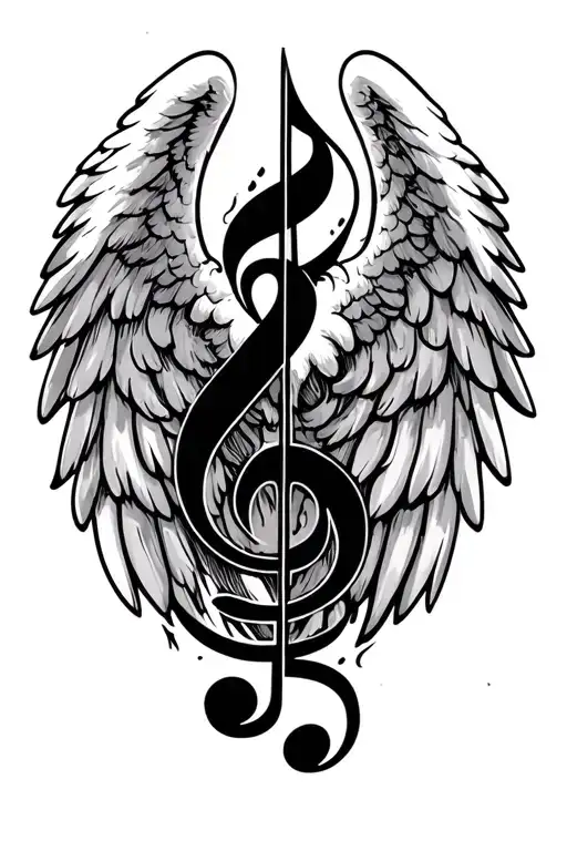 Angel Wings Brush Music Note