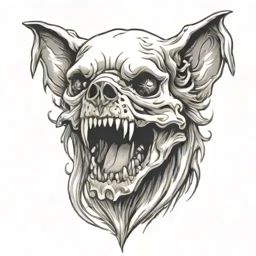 Dog Skull Barking Fiercely