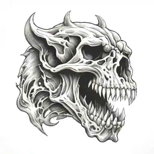 Big Dog Skull Barking Fiercely