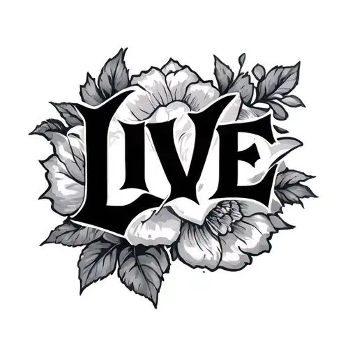 Word Live With A Point Tattoo