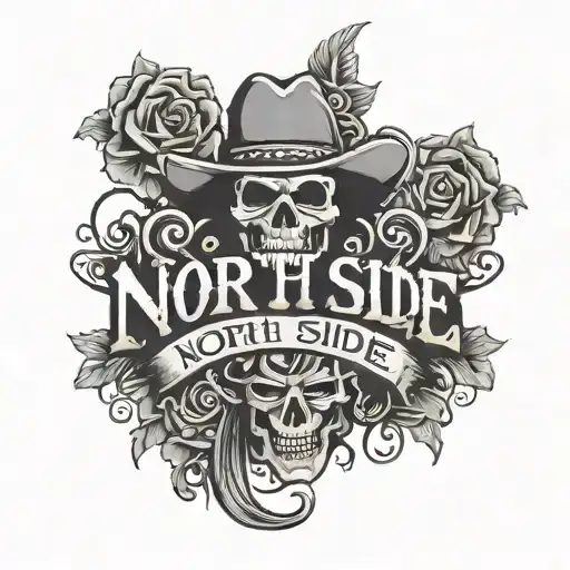 The Word North Side In The Style Of Mexican Gangs