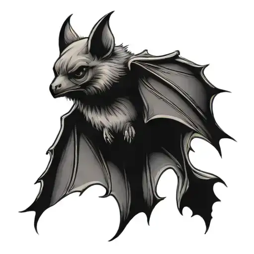 A Sexy Bat With Big Wings Flying