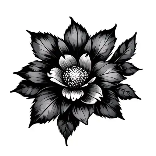 Ornamental Flower Large Black Leaves