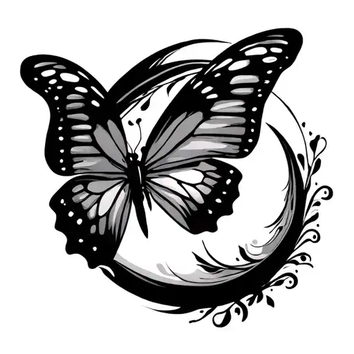 Butterfly And Moon