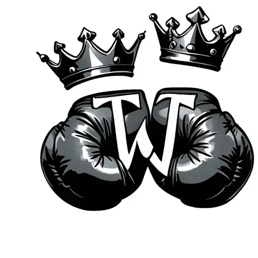 Boxing Gloves With A Crown Letter T Inside The Crown