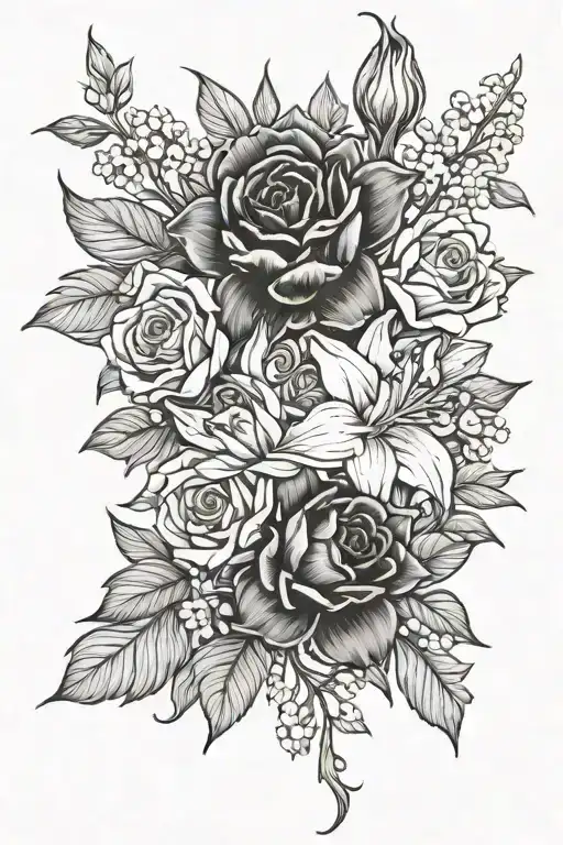 Carnation Daffodil Rose Larkspur Flower Bouquet