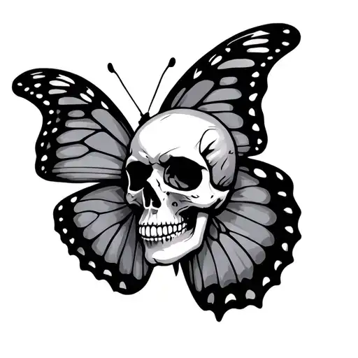 Butterfly With Skull Inside