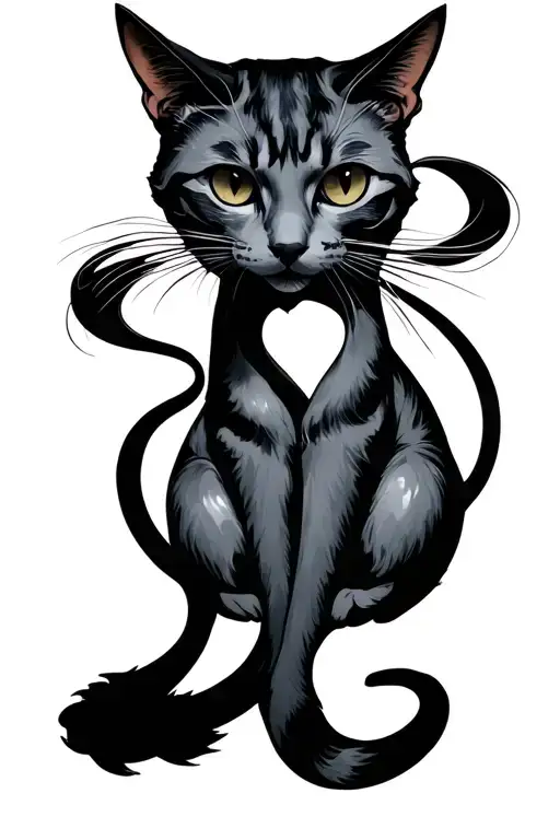 Infinite Love With Cat Leg Tattoo