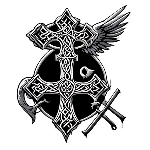 Celtic Cross And St Michael