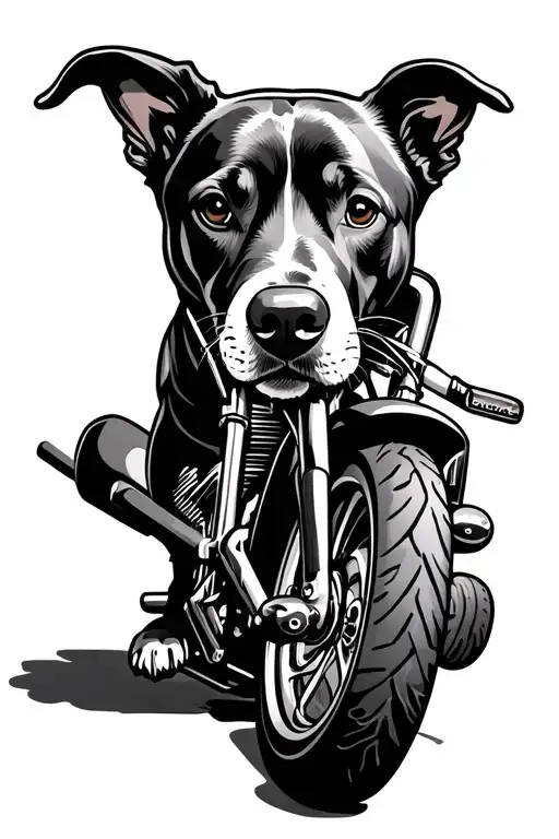 Lab Dog Hockey Golf Harley Davidson Motorcycle