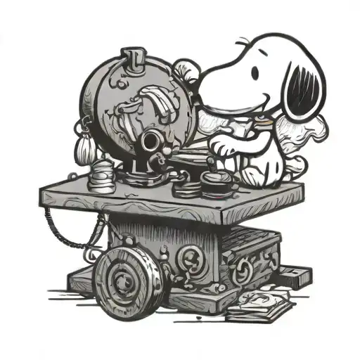Snoopy Sewing A Dress