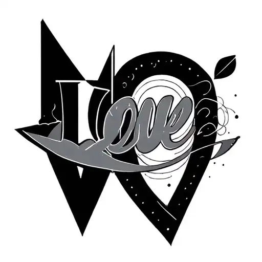 Geometric Words Of Love Letter Written Tattoo