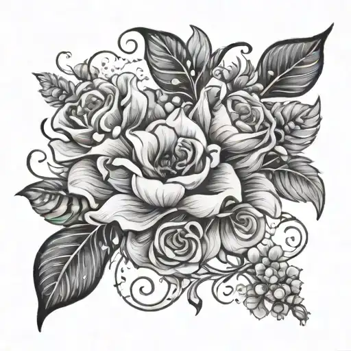 Mother Nature Flowers Intertwined Symbolizing The Client's Love