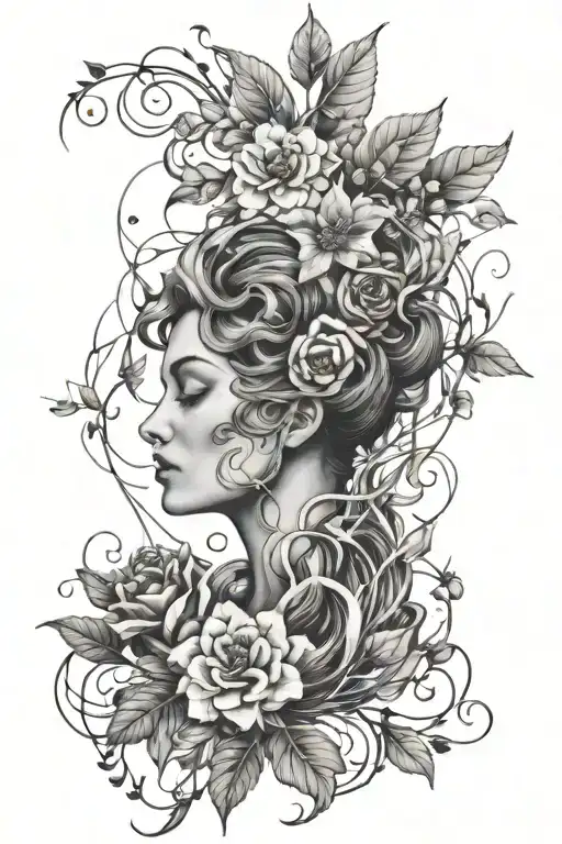 Mother Nature Flowers Intertwined Symbolizing The Client's Love