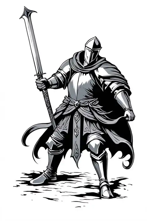Knight Holding A Sword