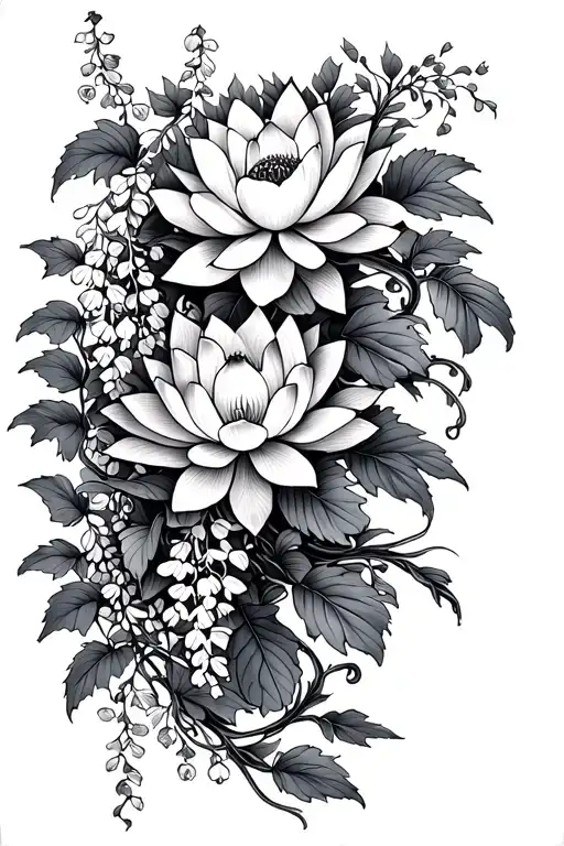 Lotus And Wisteria Vine Wrapping