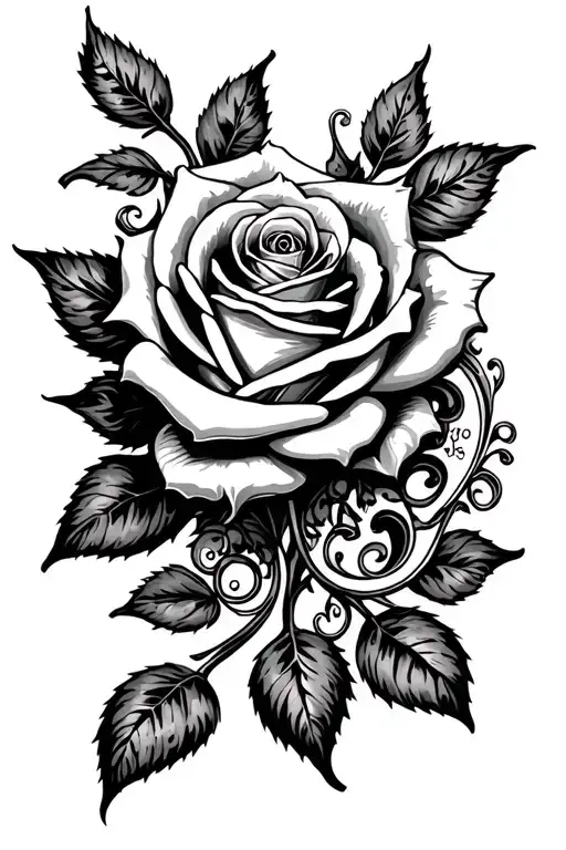 Money Rose With Filigree Lines And Integrated