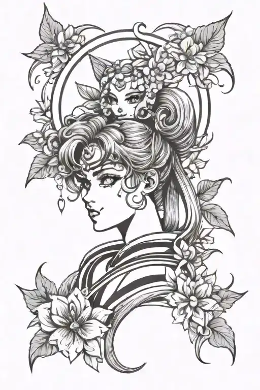 Sailor Moon And Flowers