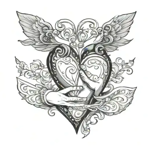 Dance And Castanets And Hands Holding A Heart