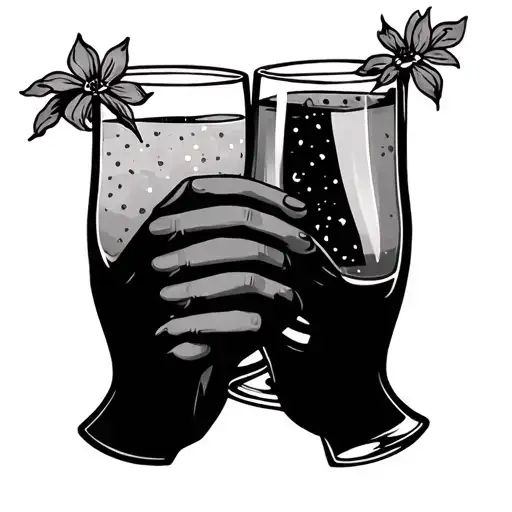 3 Best Friends Toasting Drinks