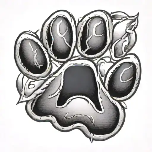 Dog Paw Print And Infity Sign Icis