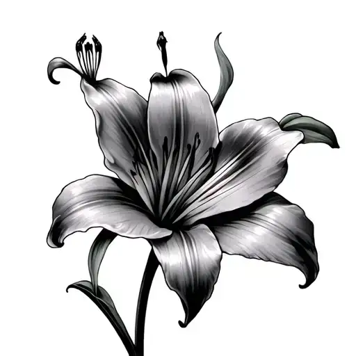 A Full Depiction Of A Lily With Throns