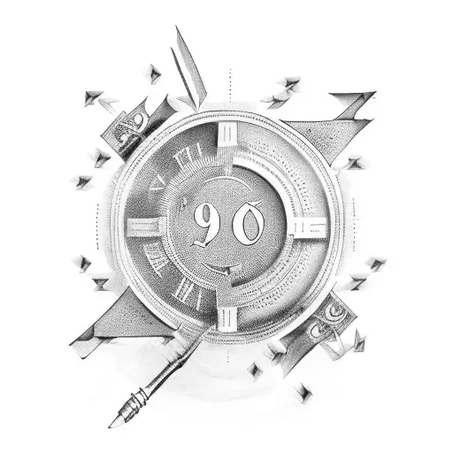 1967 In Roman Numerals With Arrows At The Ends