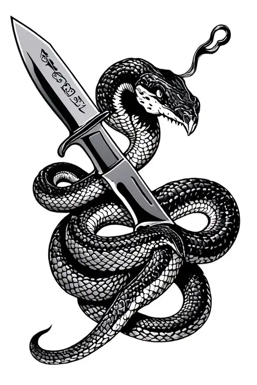 Snake And Knife Crossed