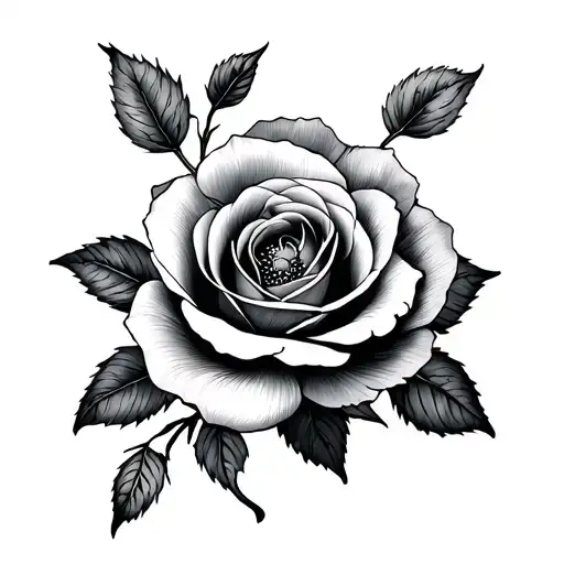 Rose Button And Coquelicot Flower