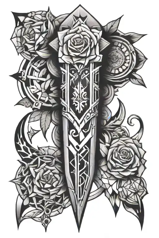 Dagger Geometric Fore Arm Sleeve