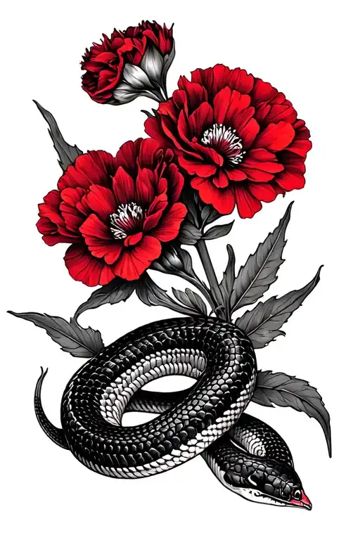 Rattle Snake Red Carnation Flower