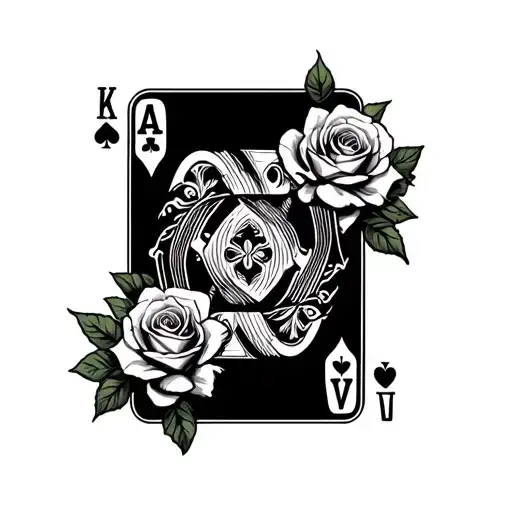 Ace Card With Roses Around The Card