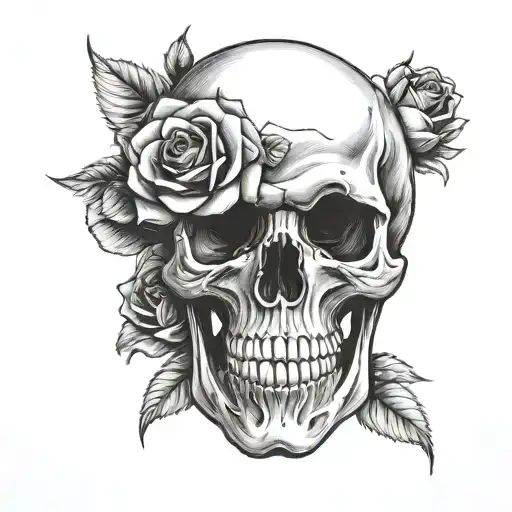 Skull With Rose