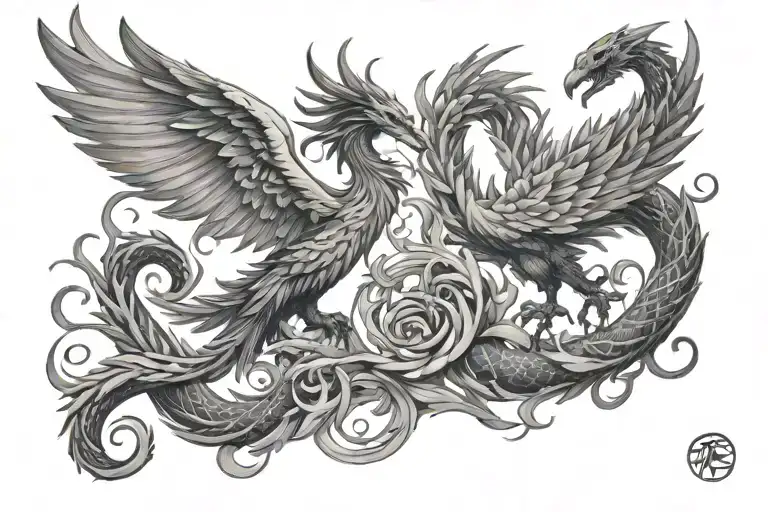 Pheonix And Dragon