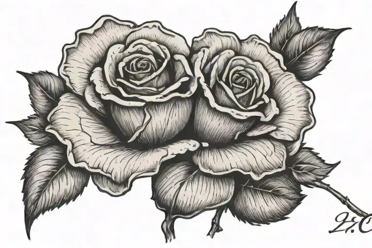 Rose With Long Stem And Xc Written Inside