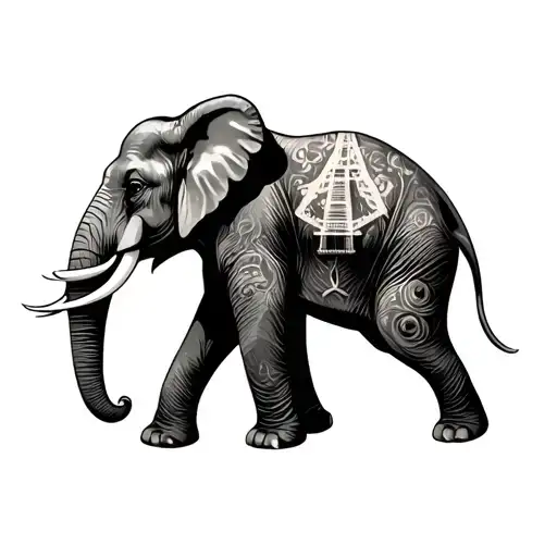 Cost Elephant With 1St Floor Of The Eiffel Tower On The Back