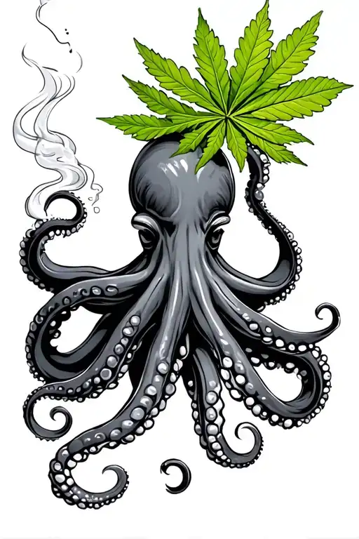 Octopus Smoking Weed