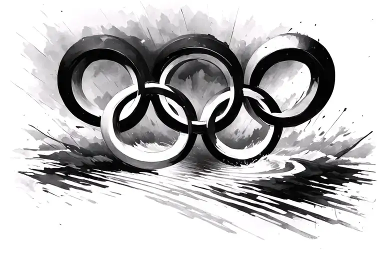 Olympic Rings Negative Space Scene