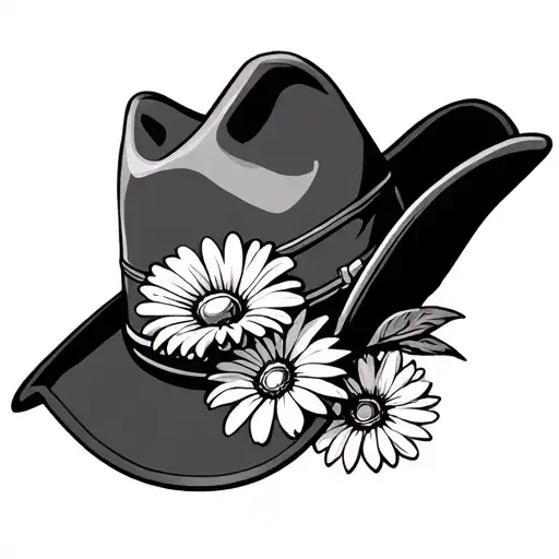Cowboy Hat With Daisy Flower