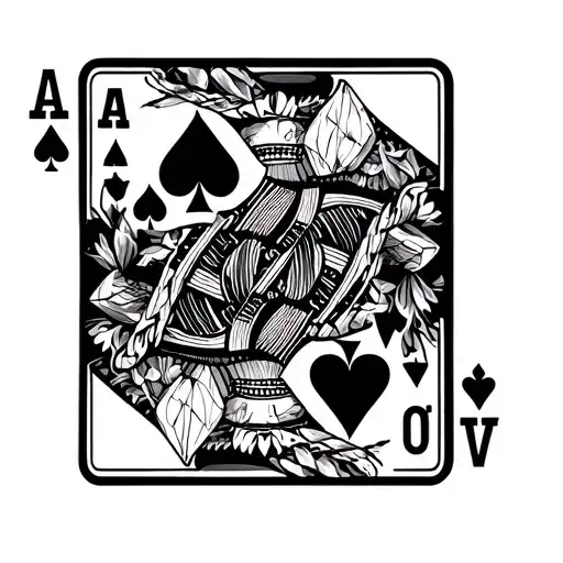 Ace Playing Card And Diamonds